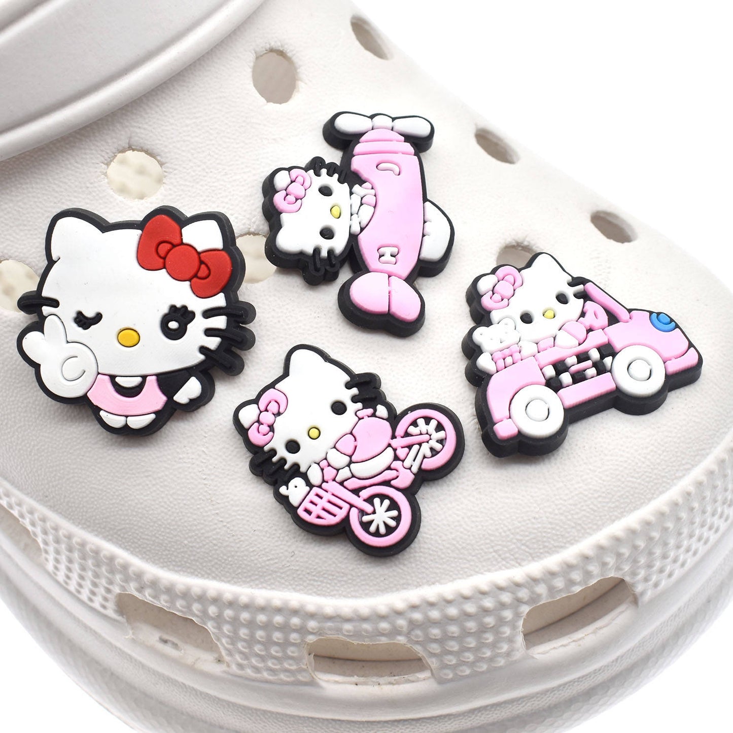 30 PCS Hello Kitty Charms for Croc Shoe Charms for Boys, Shoe Charms Pins for Kids Girls, Party Gifts Bracelet Wristband, Shoe Decoration Accessories