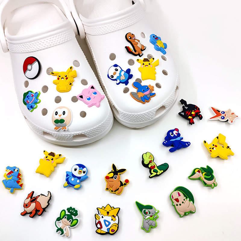 30 PCS PokeMon for Croc Shoe Charms for Boys, Shoe Charms Pins for Kids Girls, Party Gifts Bracelet Wristband, Shoe Decoration Accessories