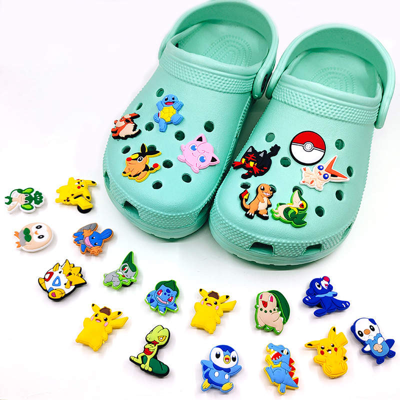 30 PCS PokeMon for Croc Shoe Charms for Boys, Shoe Charms Pins for Kids Girls, Party Gifts Bracelet Wristband, Shoe Decoration Accessories