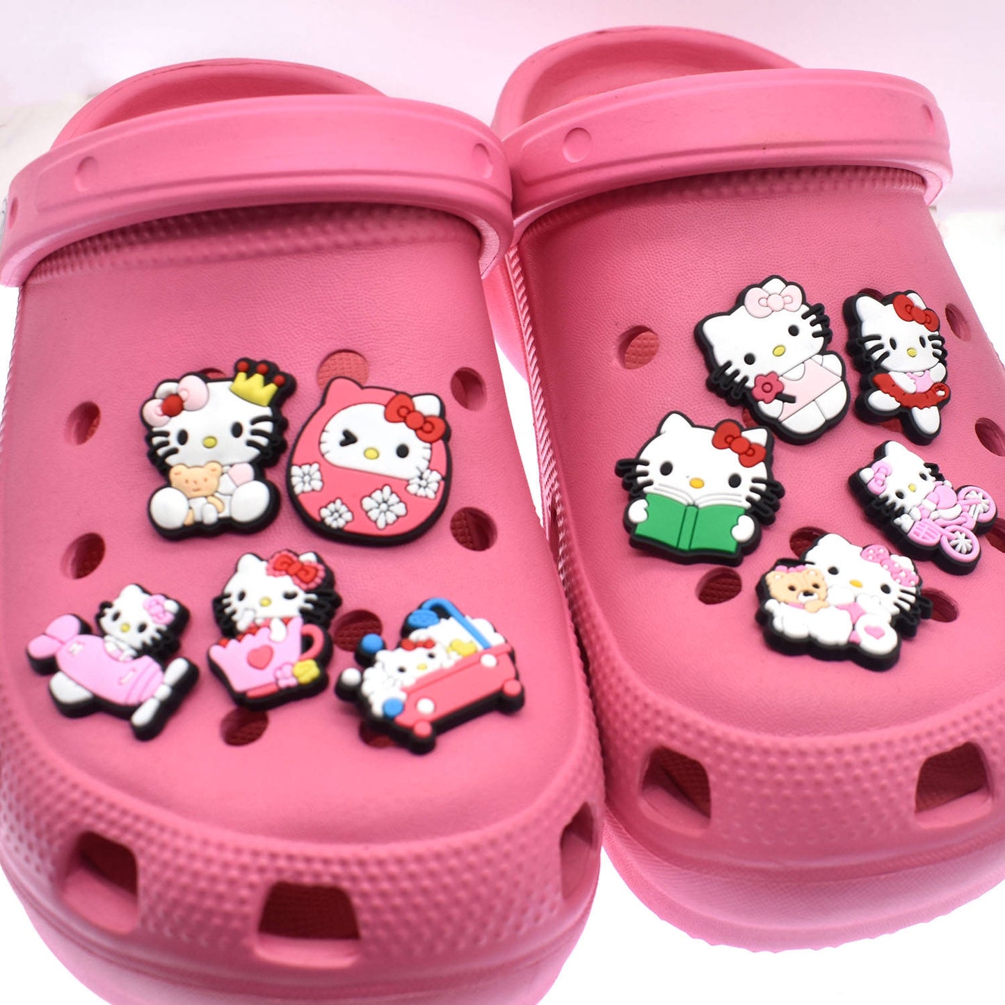 30 PCS Hello Kitty Charms for Croc Shoe Charms for Boys, Shoe Charms Pins for Kids Girls, Party Gifts Bracelet Wristband, Shoe Decoration Accessories