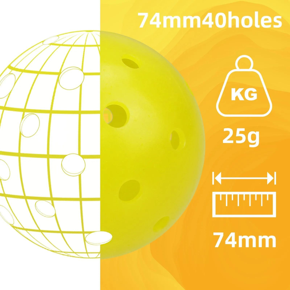 Outdoor 40 Holes Pickleball Balls- USAPA Pickleball Approved for Tournament Play, 4-Pack, Pink/Yellow/Neon Green