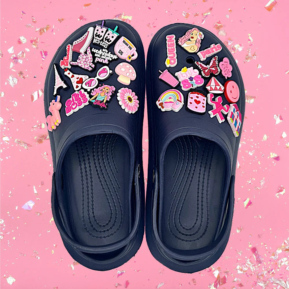 Pink Crocs Charms Jibbitz 30 Pack Party Favors Shoe Accessories Iva Sky