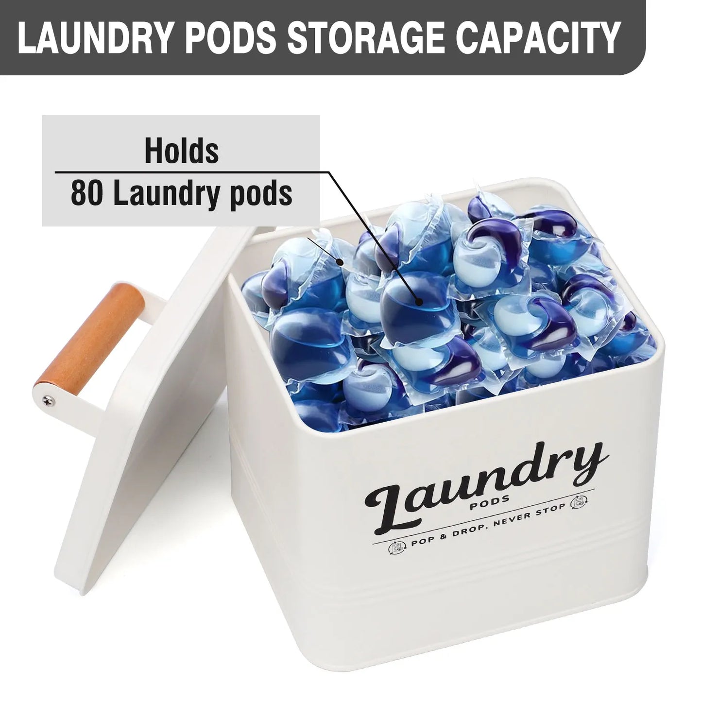 Farmhouse Style Laundry Pods Container 