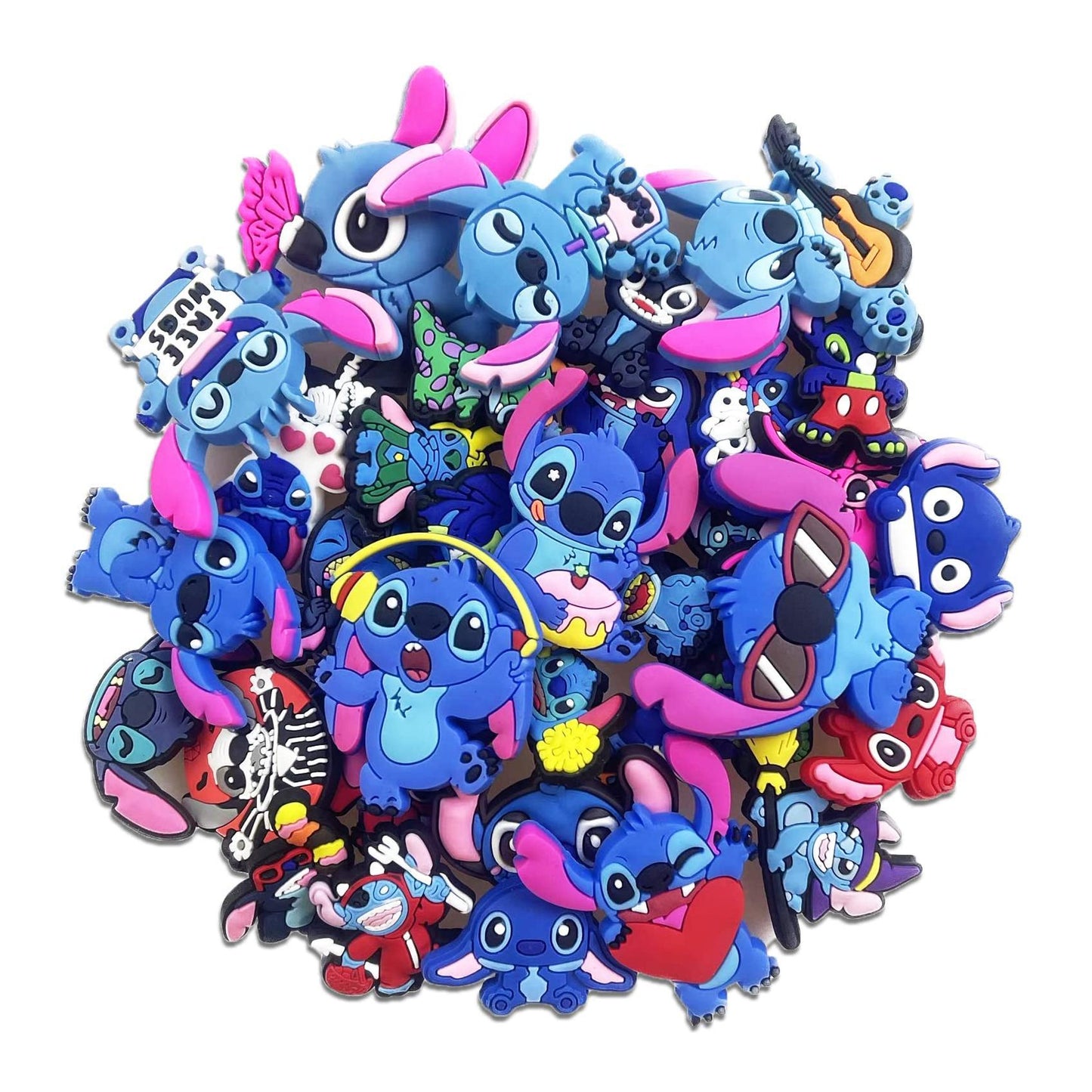 30 PCS Disney Cartoon Lilo and Stitch for Croc Shoe Charms for Boys, Shoe Charms Pins for Kids Girls, Party Gifts Bracelet Wristband, Shoe Decoration Accessories