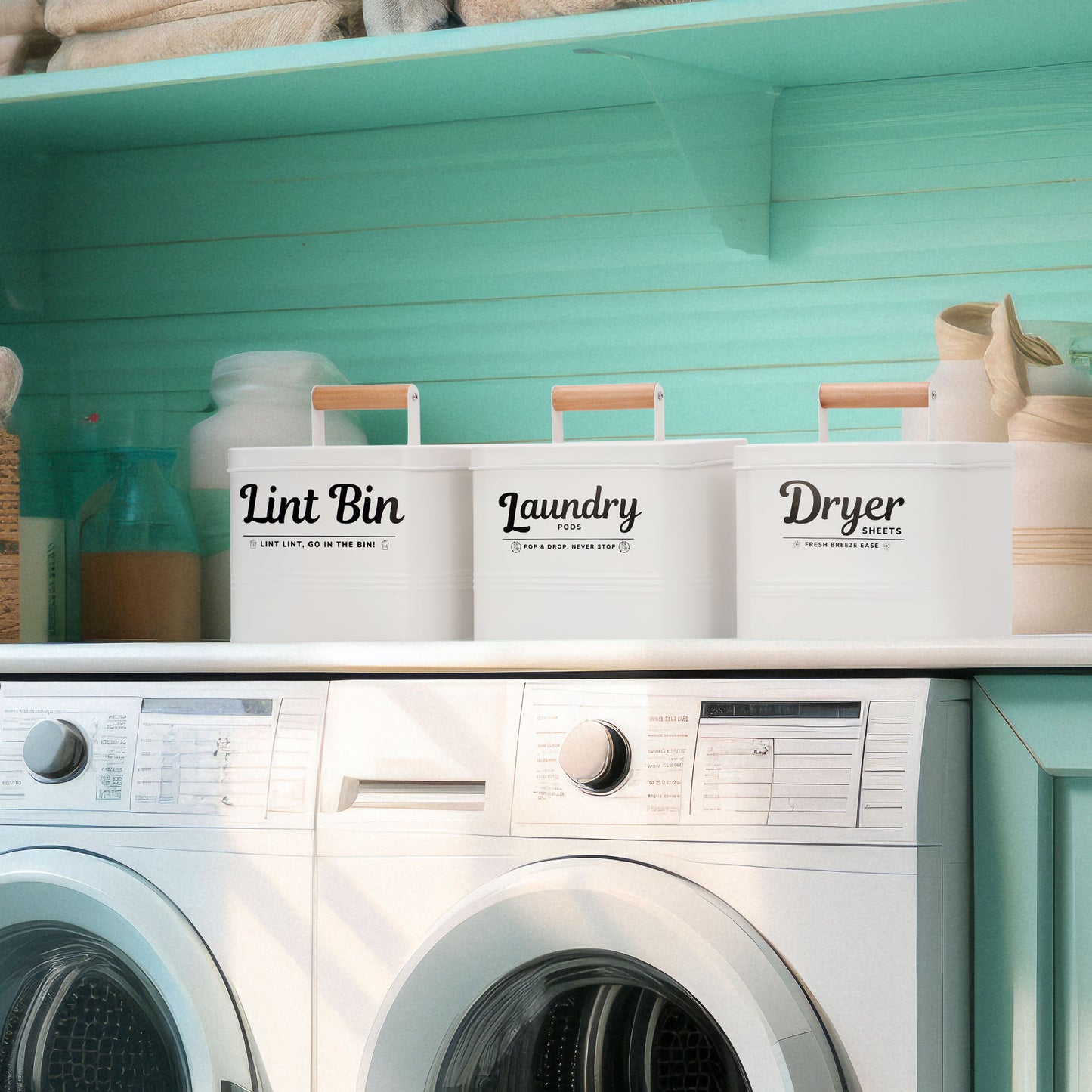 Farmhouse Metal Laundry Dryer Sheet Holder for Laundry Room Organization and Storage, Farmhouse Decor