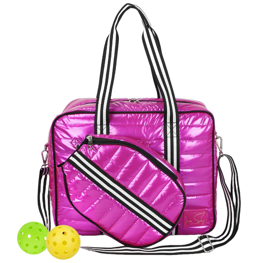 Large Pink Pickleball Bag for Women, Detachable Pickleball Paddle Case, Pickleball backpack, Pickleball Tote,Sling Bag, Bling Pickleball Gift