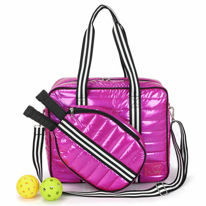 Pink Pickleball Bag for Women with Detachable Paddle Case