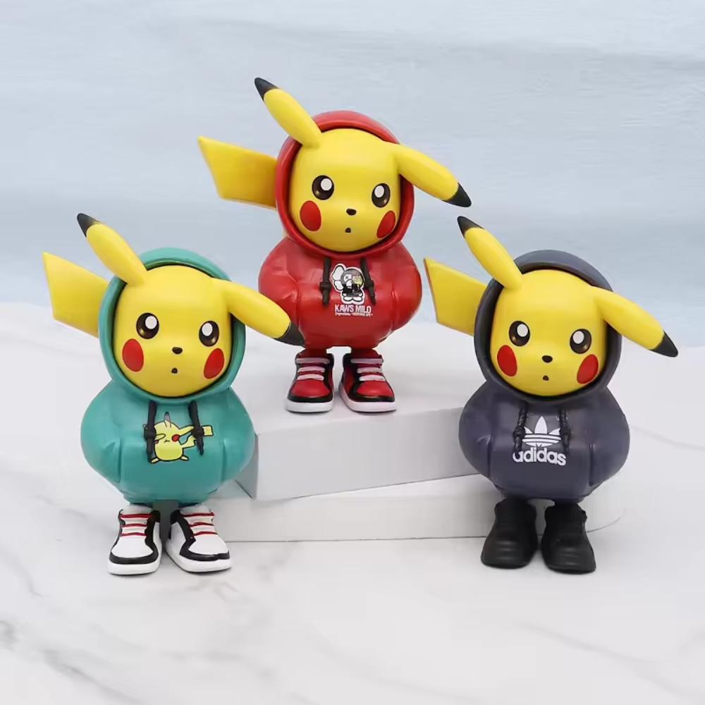 Pokemon Pikachu Cosplay Action Figure Set, 6 PCS Anime Toy Collection, Cartoon Style Elf Christmas Gift and Decor