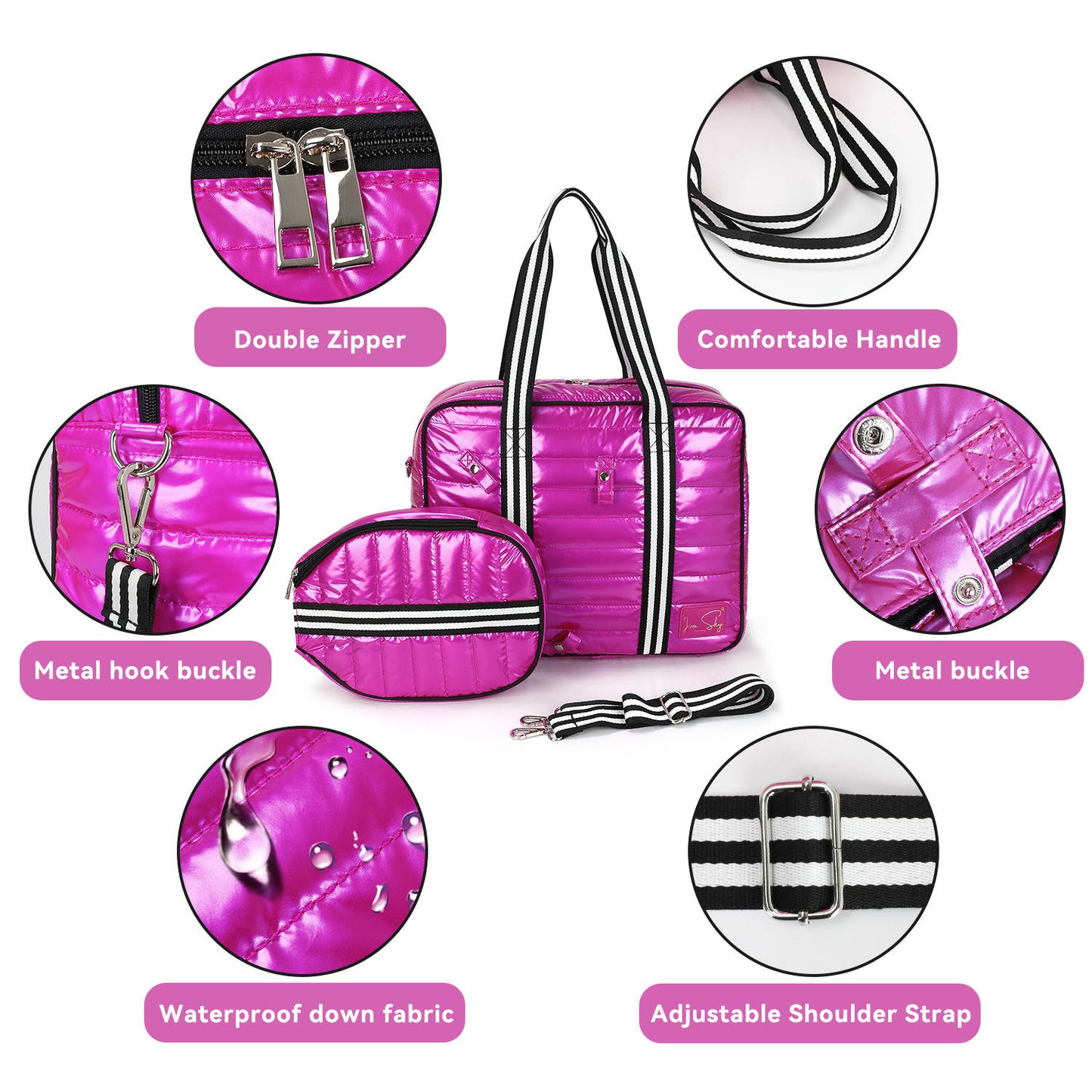 Large Pink Pickleball Bag for Women, Detachable Pickleball Paddle Case, Pickleball backpack, Pickleball Tote,Sling Bag, Bling Pickleball Gift