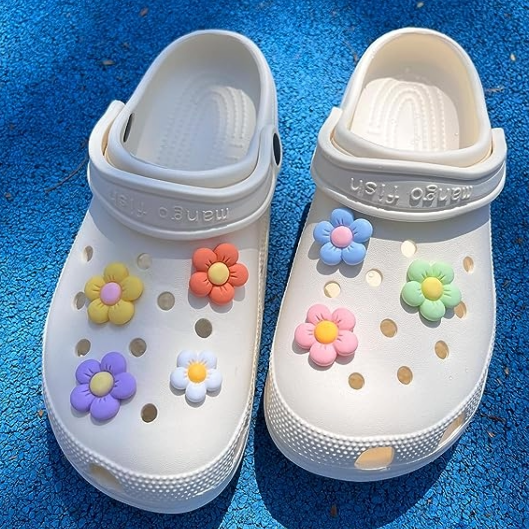 30PCS Flower Shoe Charms for Clog, Shoes Decorations & Favors for Kids Girls Boys Teens